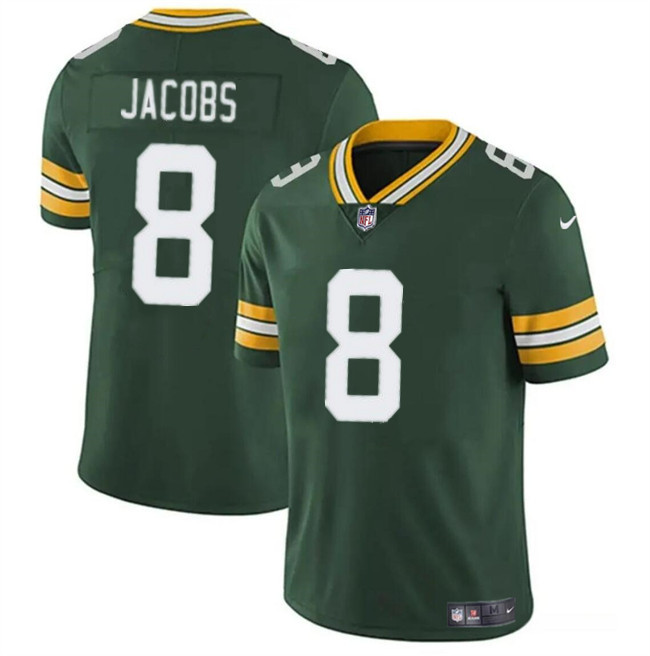 Men's Green Bay Packers #8 Josh Jacobs Green Vapor Limited Stitched Football Jersey